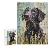 Puzzles pour Adolescents 500 PCS Flat-Coated Retriever Paper Collage Puzzles pour Adolescents, Jouets Anti-Stress, Décoration Murale, Cadeaux d'anniversaire Et De Noël Uniques 500 PCS