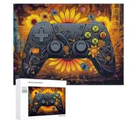 Puzzles pour Adolescents 500 PCS Floral Fusion Gaming Controller Artwork Puzzles pour Adultes Jeux Relaxants Découpe De Précision Jeu Stimulant Cadeaux 500 PCS