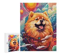 Puzzles pour Adolescents 500 PCS Fluffy Pomeranian in Fantasy Sky Puzzles pour Adolescents Améliorent La Mémoire Difficiles À Compléter Jeux Stimulants 500 PCS