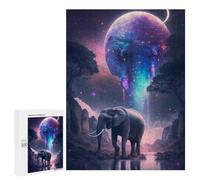 Puzzles pour Adolescents 500 PCS Galactic Elephant Majesty Puzzles pour Adultes Jeu Familial Décoration Parfaite Difficile À Compléter 500 PCS