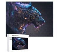 Puzzles pour Adolescents 500 PCS Galactic Leopard Profile Puzzles pour Adultes Jeux Relaxants Découpe De Précision Jeu Stimulant Cadeaux 500 PCS