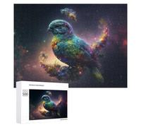 Puzzles pour Adolescents 500 PCS Galactic Parrot in Space Puzzle Anti-Stress, Jouet Idéal pour Une Décoration Amusante À La Maison, 500 PCS