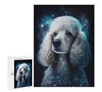 Puzzles pour Adolescents 500 PCS Galactic Poodle Portrait -3 Puzzles pour Adultes Assemblage De Modèles De Puzzles Défi À Réaliser Soirée Jeux Et Divertissement en Famille 500 PCS