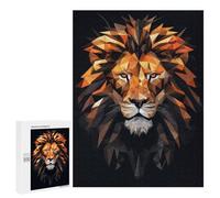 Puzzles pour Adolescents 500 PCS Geometric Lion Animation Puzzles pour Adultes Jeu Familial Décoration Parfaite Difficile À Compléter 500 PCS