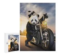 Puzzles pour Adolescents 500 PCS Giant Panda Ride Motorbike Puzzles pour Adolescents Jeux Relaxants Assemblage De Motifs Cadeaux Uniques d'anniversaire Et De Noël 500 PCS