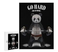 Puzzles pour Adolescents 500 PCS Giant Panda Weightlifting Puzzles pour Adolescents Jeux Relaxants Assemblage De Motifs Cadeaux Uniques d'anniversaire Et De Noël 500 PCS