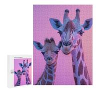 Puzzles pour Adolescents 500 PCS Giraffe Family Portrait Puzzles, Jeux Relaxants, Décoration Intérieure, Cadeaux Et Idées Cadeaux Uniques pour Un Anniversaire 500 PCS