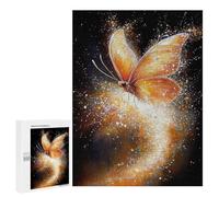Puzzles pour Adolescents 500 PCS Golden Butterfly with Sparkling Trail Puzzles Jeux De Détente Décoration Parfaite Cadeaux Uniques d'anniversaire Et De Noël 500 PCS