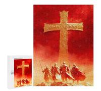 Puzzles pour Adolescents 500 PCS Golden Cross Knights Puzzles pour Adolescents, Jouets Anti-Stress, Décoration Murale, Cadeaux d'anniversaire Et De Noël Uniques 500 PCS
