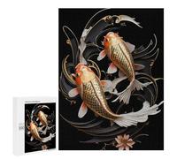 Puzzles pour Adolescents 500 PCS Golden Koi Japan Fish Art Puzzles, Jeux Amusants, Assemblage De Motifs, Cadeaux Uniques d'anniversaire Et De Noël 500 PCS