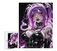 Puzzles pour Adolescents 500 PCS Gothic Anime Girl with Snake Puzzles pour Adolescents - Jeu Familial - Décoration Murale - Interaction Parent-Enfant 500 PCS