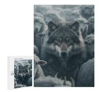 Puzzles pour Adolescents 500 PCS Gray Wolf Sheep Leader Puzzles pour Adultes Jouets Anti-Stress pour S'amuser en Famille Interaction Parent-Enfant 500 PCS
