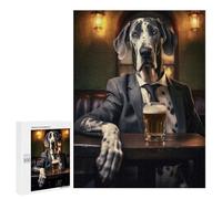 Puzzles pour Adolescents 500 PCS Great Dane in The Pub Puzzles pour Adultes Jouets Anti-Stress pour S'amuser en Famille Interaction Parent-Enfant 500 PCS