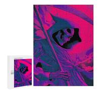 Puzzles pour Adolescents 500 PCS Grim Reaper in Purple and Blue Puzzles pour Adultes Jouets Anti-Stress pour S'amuser en Famille Interaction Parent-Enfant 500 PCS