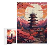 Puzzles pour Adolescents 500 PCS Japanese Pagoda Sunset Landscape-4 Puzzles pour Adolescents Améliorent La Mémoire Difficiles À Compléter Jeux Stimulants 500 PCS