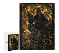 Puzzles pour Adolescents 500 PCS Kintsugi Black Cat Puzzles pour Adolescents, Jouets Anti-Stress, Décoration Murale, Cadeaux d'anniversaire Et De Noël Uniques 500 PCS