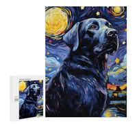 Puzzles pour Adolescents 500 PCS Labrador Starry Night Puzzles pour Adultes Jeux De Société en Famille Améliorer La Mémoire Cadeaux d'anniversaire Uniques 500 PCS