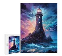 Puzzles pour Adolescents 500 PCS Lighthouse at Night Puzzles pour Adolescents, Jouets À Faire Soi-même, Activités Amusantes À La Maison pour Passer Le Temps, 500 PCS