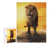 Puzzles pour Adolescents 500 PCS Lion Roaring Sunset Puzzles pour Adultes Jouets Anti-Stress pour S'amuser en Famille Interaction Parent-Enfant 500 PCS