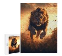 Puzzles pour Adolescents 500 PCS Lion Running at Sunset Puzzles pour Adolescents, Jouets Anti-Stress, Décoration Murale, Cadeaux d'anniversaire Et De Noël Uniques 500 PCS