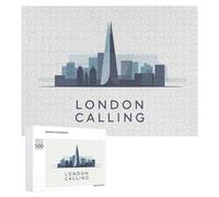 Puzzles pour Adolescents 500 PCS London Calling Skyline Illustration Puzzles pour Adultes Jeux Relaxants, Amusants Et Humoristiques, Stimulants À Compléter 500 PCS