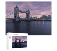 Puzzles pour Adolescents 500 PCS London's Tower Bridge at Twilight Puzzles pour Adultes Jeux Relaxants Découpe De Précision Jeu Stimulant Cadeaux 500 PCS