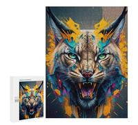 Puzzles pour Adolescents 500 PCS Lynx Panorama Set Middle Puzzles pour Adultes Jeu Familial Décoration Parfaite Difficile À Compléter 500 PCS