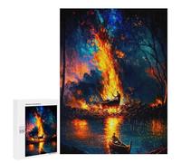 Puzzles pour Adolescents 500 PCS Magical Forest Fire Scene Puzzles pour Adultes Activités Familiales Interaction Parent-Enfant Jeu Au Design Élégant 500 PCS