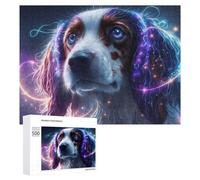 Puzzles pour Adolescents 500 PCS Magical Illuminated Dog Portrait Puzzles pour Adultes Jeu De Réflexion Décoration Intérieure Activités Amusantes À La Maison 500 PCS
