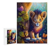 Puzzles pour Adolescents 500 PCS Magical Lion Cub Adventure Puzzles Jeux De Détente Décoration Parfaite Cadeaux Uniques d'anniversaire Et De Noël 500 PCS