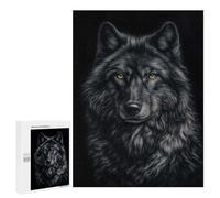 Puzzles pour Adolescents 500 PCS Majestic Black Wolf Portrait Casse-tête pour Adultes, Jeu De Réflexion Difficile, Original, Cadeau d'anniversaire 500 PCS