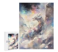 Puzzles pour Adolescents 500 PCS Majestic Dragon in Clouds Puzzles pour Adultes Jouets Anti-Stress pour S'amuser en Famille Interaction Parent-Enfant 500 PCS