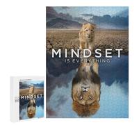 Puzzles pour Adolescents 500 PCS Mindset is Everything Lion Jeu De Puzzle Familial Décoration Parfaite Cadeaux Uniques pour Un Anniversaire Et Noël 500 PCS