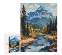 Puzzles pour Adolescents 500 PCS Mountain River Landscape Puzzles pour Adolescents Jeux Relaxants Assemblage De Motifs Cadeaux Uniques d'anniversaire Et De Noël 500 PCS