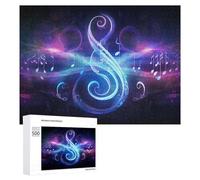 Puzzles pour Adolescents 500 PCS Music Notes in Space Puzzle Anti-Stress, Jouet Idéal pour Une Décoration Amusante À La Maison, 500 PCS
