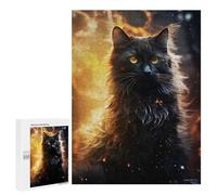 Puzzles pour Adolescents 500 PCS Mystical Black Cat Puzzles pour Adultes Jouets Anti-Stress pour S'amuser en Famille Interaction Parent-Enfant 500 PCS