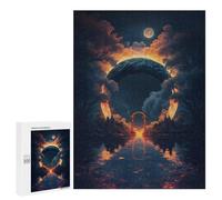 Puzzles pour Adolescents 500 PCS Mystical Portal Reflections Puzzles pour Adultes Jeu Familial Décoration Parfaite Difficile À Compléter 500 PCS