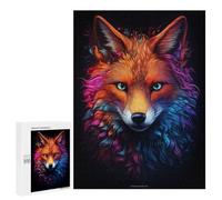 Puzzles pour Adolescents 500 PCS Neon Fox Casse-têtes pour Adultes Jeu De Réflexion Assemblage De Motifs Interaction Parent-Enfant 500 PCS