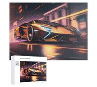 Puzzles pour Adolescents 500 PCS Neon Future Supercar Drive -1 Puzzles pour Adultes Jeu De Réflexion Décoration Intérieure Activités Amusantes À La Maison 500 PCS