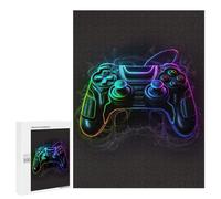 Puzzles pour Adolescents 500 PCS Neon Gaming Controller Art-18 Puzzles pour Adolescents, Jouets Anti-Stress, Décoration Murale, Cadeaux d'anniversaire Et De Noël Uniques 500 PCS