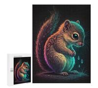 Puzzles pour Adolescents 500 PCS Neon Sad Squirrel Puzzles pour Adolescents - Jeu Familial - Décoration Murale - Interaction Parent-Enfant 500 PCS
