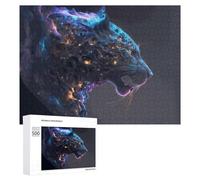 Puzzles pour Adolescents 500 PCS Neon Tiger Digital Art -2 Puzzle Anti-Stress, Jouet Idéal pour Une Décoration Amusante À La Maison, 500 PCS