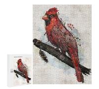 Puzzles pour Adolescents 500 PCS Northern Cardinal Jeu De Puzzle Familial Décoration Parfaite Cadeaux Uniques pour Un Anniversaire Et Noël 500 PCS