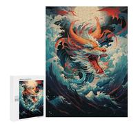 Puzzles pour Adolescents 500 PCS Oceanic Dragon Majesty Puzzles pour Adultes Assemblage De Modèles De Puzzles Défi À Réaliser Soirée Jeux Et Divertissement en Famille 500 PCS