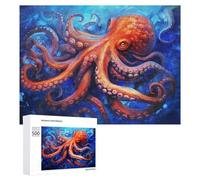Puzzles pour Adolescents 500 PCS Oceanic Octopus Majesty-1 Puzzle Anti-Stress, Jouet Idéal pour Une Décoration Amusante À La Maison, 500 PCS