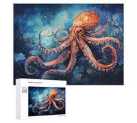 Puzzles pour Adolescents 500 PCS Oceanic Octopus Majesty Puzzles pour Adultes Jeux Relaxants Découpe De Précision Jeu Stimulant Cadeaux 500 PCS