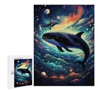 Puzzles pour Adolescents 500 PCS Orca Space Whale Puzzles pour Adultes, Jouets Anti-Stress, Activités Amusantes À Faire À La Maison, 500 PCS