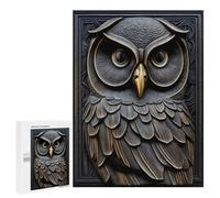 Puzzles pour Adolescents 500 PCS Owl Bird Gold Decor Puzzles pour Adolescents - Jeu Familial - Décoration Murale - Interaction Parent-Enfant 500 PCS