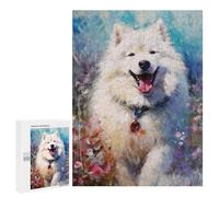 Puzzles pour Adolescents 500 PCS Palette Samoyed Painting Puzzles pour Adultes Jouets Anti-Stress Améliorent La Mémoire Difficiles Et Stimulants 500 PCS