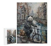 Puzzles pour Adolescents 500 PCS Panda Bicycle Amsterdam Puzzles pour Adultes Jouets Anti-Stress Améliorent La Mémoire Difficiles Et Stimulants 500 PCS